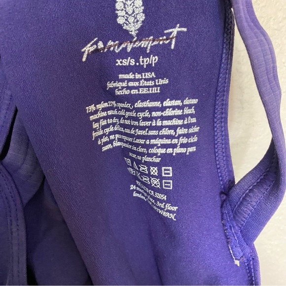 Free People Movement Good Karma Onesie Bodysuit Sapphire Purple Blue XS/s - Picture 6 of 8